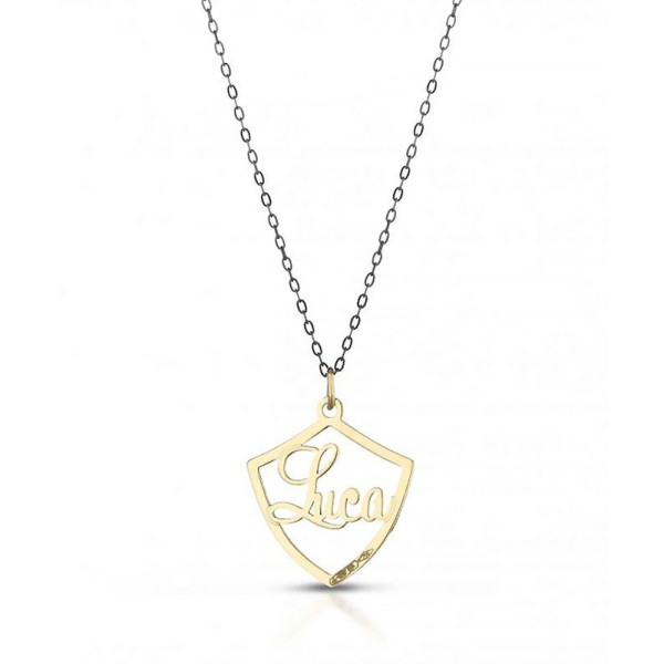 Collana in oro con scudo e nome 270,00 € Uomo