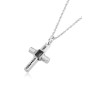 Collana con croce in acciaio e pietre nere 69,90 € Collane Uomo