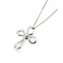 Croce unisex in oro bianco con solitario 710,00 € Collane oro diamanti