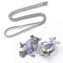 Collana Gufo con pietra Diaspro blu naturale 30,00 € Collane con gemme