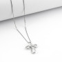 Croce unisex in oro bianco con solitario 710,00 € Collane oro diamanti