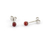 Orecchini a pallino di corallo 3mm 6,00 € Orecchini con gemme