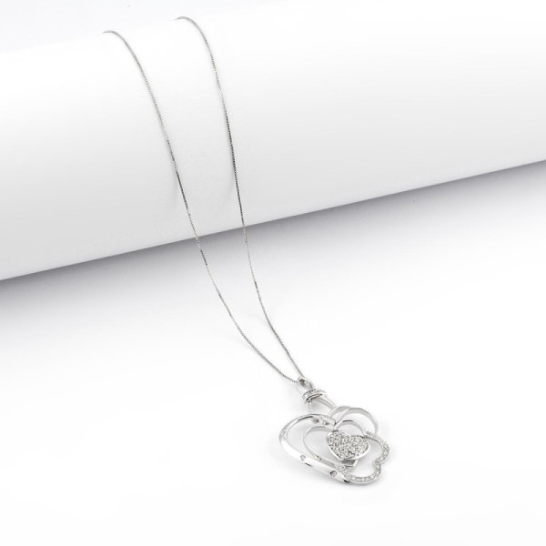 Collana cuore in oro bianco con diamanti 0,35ct 1,00 € Collane oro diamanti