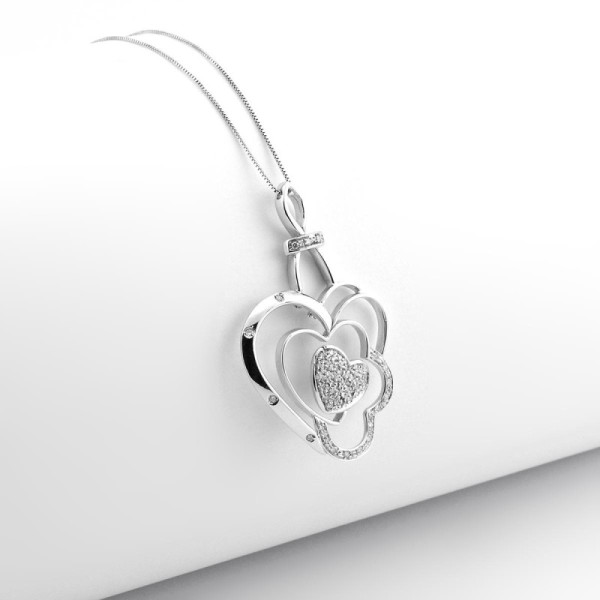 Collana cuore in oro bianco con diamanti 0,35ct 1,00 € Collane oro diamanti