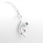 Collana con diamanti e acquamarina in oro bianco 520,00 € Collane oro diamanti