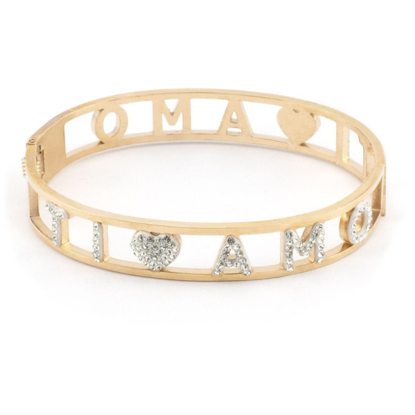 Bracciale ti amo in acciaio rosa 16,00 € Bracciali Donna