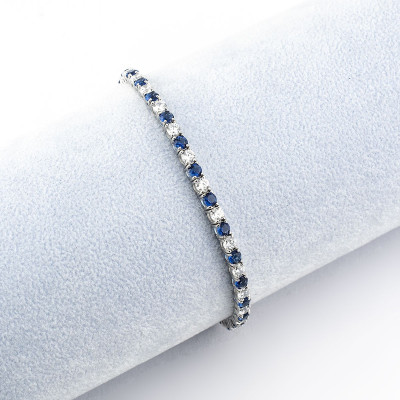 Zoppi jewels|Tennis in argento con zirconi blu zaffiro lungo 20cm|49,00 €