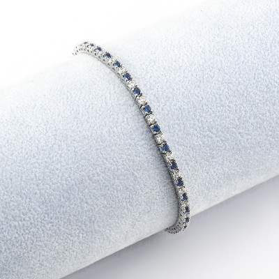 Zoppi jewels|Tennis 3mm in argento con pietre bianche e blu|54,00 €
