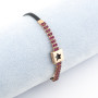 Bracciale argento e cuoio con pietre 40,00 € Bracciali Donna