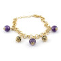 Bracciale con pendenti in bronzo placcato oro 24kt 49,90 € Bracciali Donna