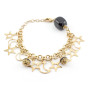 Zoppi Jewels:Bracciale con ciondoli e pietra nera in bronzo placcato oro:54,90 €