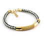 Bracciale in acciaio e cordino nero e bianco 49,00 € Promozioni