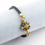 Zoppi Jewels|Bracciale con croce dei venti e cordino in pelle