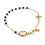 Bracciale a rosario argento dorato pietre nere 40,00 € Bracciali religiosi