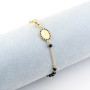 Bracciale a rosario argento dorato pietre nere 40,00 € Bracciali religiosi