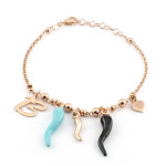 Zoppi jewels|Bracciale in argento rosa con corni e 13 portafortuna|42,00 €