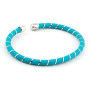 Bracciale etnico in silicone celeste e argento 29,00 € Bracciali Donna