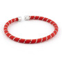 Bracciale etnico in silicone rosso e argento 29,00 € Bracciali Donna