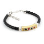 Bracciale carte da poker in acciaio e corda nera 59,90 € Bracciali Uomo