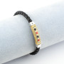 Bracciale carte da poker in acciaio e corda nera 59,90 € Bracciali Uomo