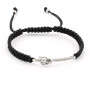 Zoppi Jewels|Bracciale etnico con piastra in argento e cordino nero