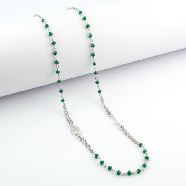 Zoppi jewels|Girocollo a rosario argento e spinelli verde smeraldo|30,00 €
