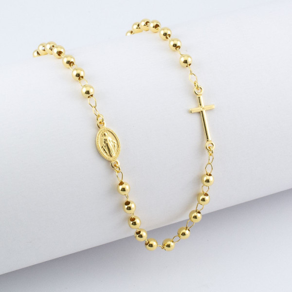 Girocollo a rosario in argento dorato 40,00 € Collane religiose