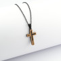 Collana in acciaio nero con croce dorata 24,00 € Collane Uomo