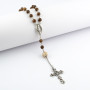 Collana a rosario in acciaio e perle di legno 10,00 € Collane religiose