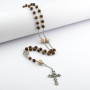 Collana a rosario in acciaio e perle di legno 10,00 € Collane religiose