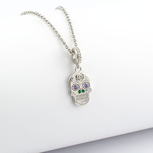 Collana teschio con pietre in argento 925 40,00 € Collane Uomo