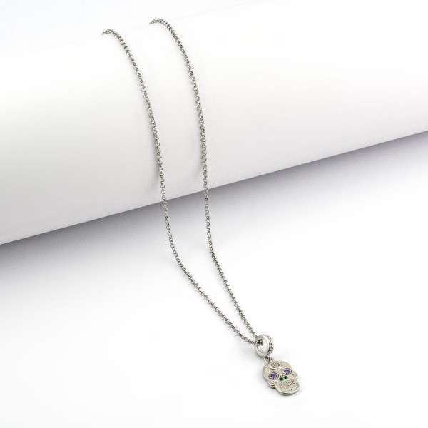 Collana teschio con pietre in argento 925 40,00 € Collane Uomo