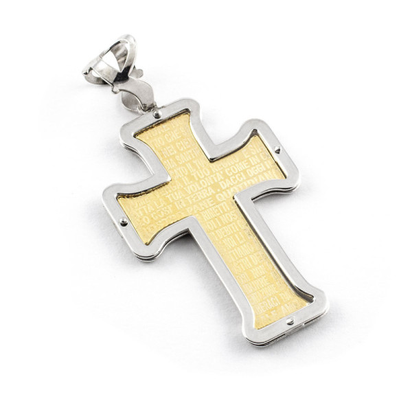 Croce in argento bicolore con preghiera 40,00 € Croci e Medaglie