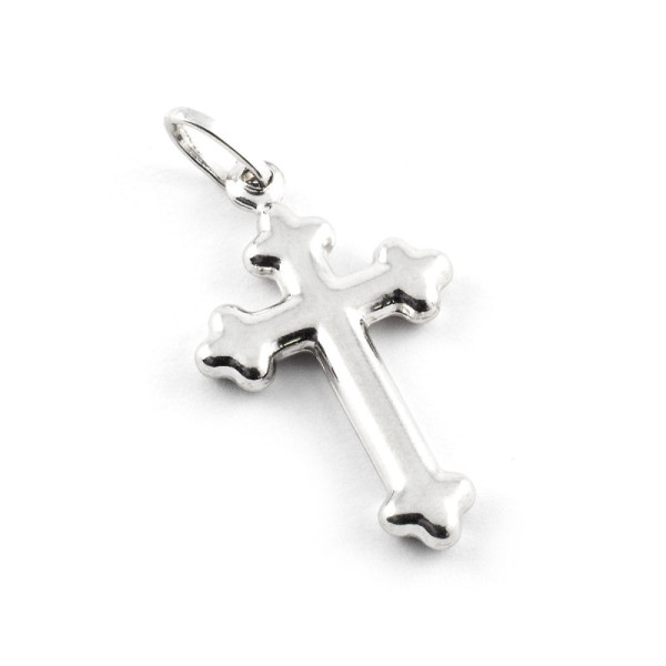Croce trilobata lucida in oro bianco 130,00 € Croci e Medaglie