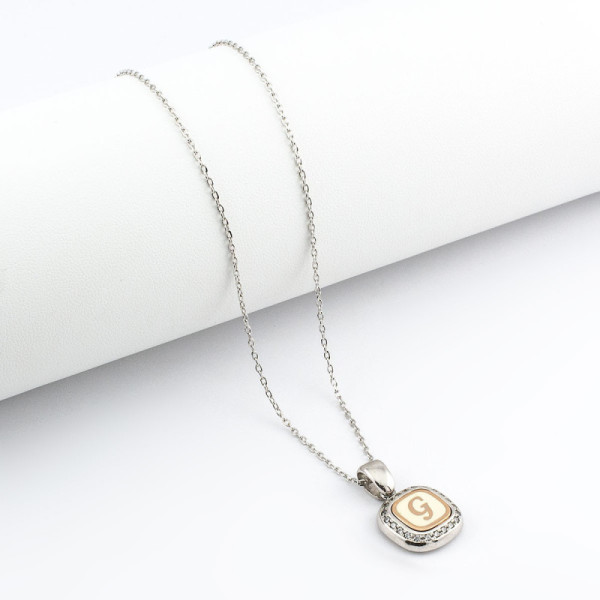 Zoppi Jewels|Collana con lettera G in argento e pietre