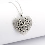 Zoppi Jewels:Collana con cuore con decoro nero in argento