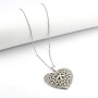 Zoppi Jewels:Collana con cuore con decoro nero in argento