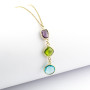 Zoppi Jewels:Collana con pendente tre pietre in argento dorato