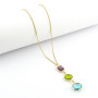 Zoppi Jewels:Collana con pendente tre pietre in argento dorato