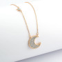 Zoppi Jewels|Collana con luna e piccola stella in argento rosa