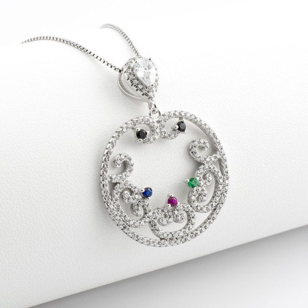 Pendente in argento e pietre con catenina veneziana 48,00 € Collane Donna