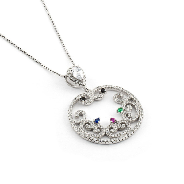 Pendente in argento e pietre con catenina veneziana 48,00 € Collane Donna