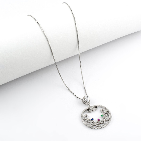 Pendente in argento e pietre con catenina veneziana 48,00 € Collane Donna
