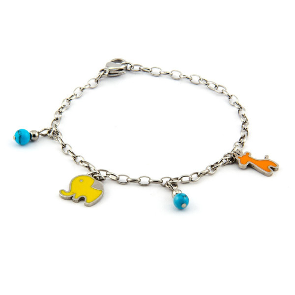 Bracciale bimba con elefante e giraffa 16,00 € Bracciali Kids