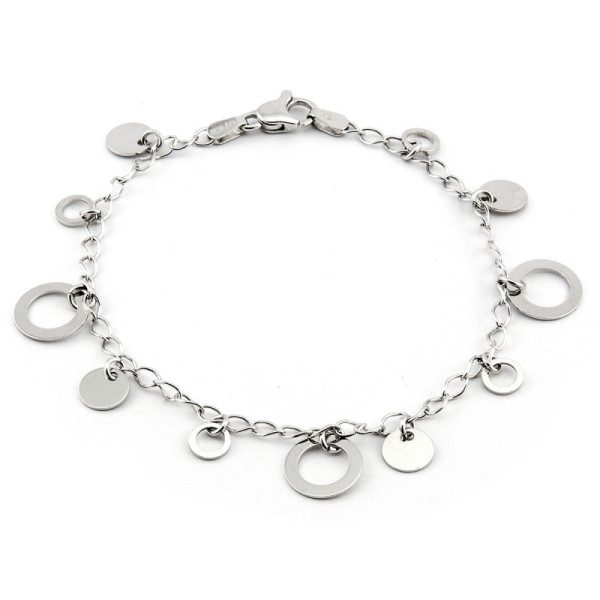 Bracciale in oro bianco con pendenti a cerchio 570,00 € Bracciali Donna