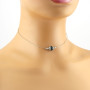 Collana a girocollo in oro bianco con radice di zaffiro 470,00 € Collane con gemme