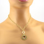 Collana a catena con pendente tondo in oro giallo 830,00 € Collane Donna