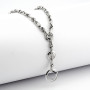 Collana a catena con cerchi pendenti in oro bianco 990,00 € Collane Donna