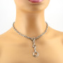 Collana a catena con cerchi pendenti in oro bianco 990,00 € Collane Donna