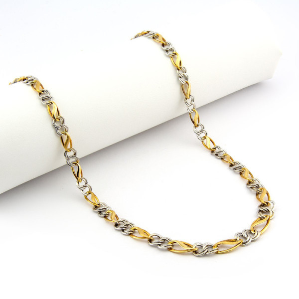 Collier a catena fantasia in oro 18kt bicolore 1,00 € Collane Donna
